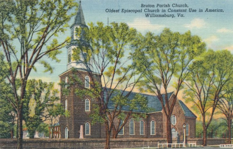 Williamsburg VA Virginia Bruton Parish ChurcH Oldest Episcopal Church pm 1950