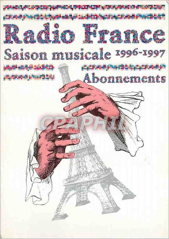 Postcard Modern Radio France musical Season Subscriptions Paris Tour Eiffel