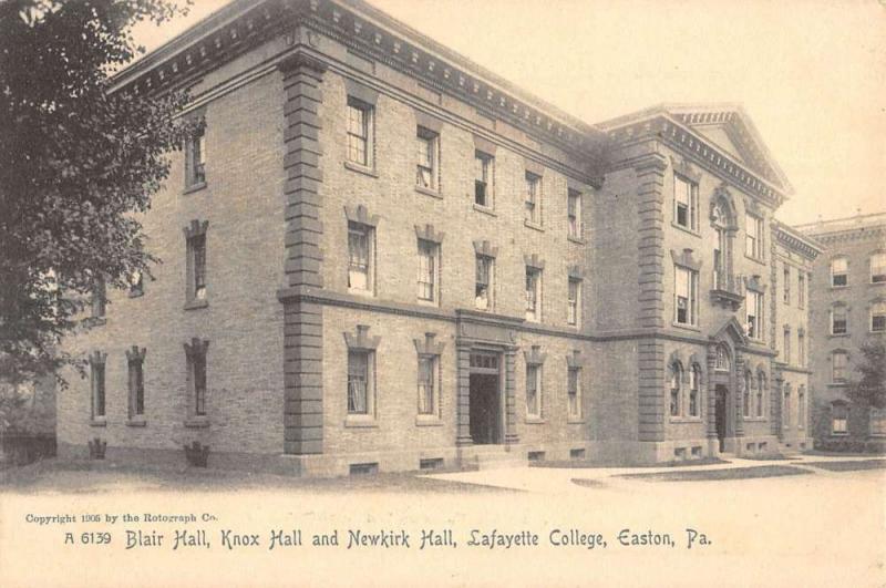 Easton Pennsylvania Lafayette College Blair Hall Antique Postcard K58971