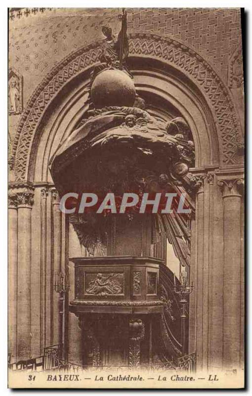 Old Postcard Bayeux Cathedral The pulpit