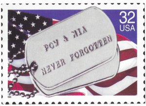 Pow & Mia Never Forgotten 32 Cent Issued by Ex-Prisoners of War 4 by 6