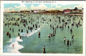 Postcard BEACH SCENE Wildwood New Jersey NJ AN2332