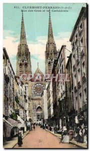 Puy de Dome - Clermont-Ferrand - Rue des Gras and the Cathedral - Old Postcard