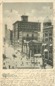 Birdseye View Trolley Farnam 16th Street 1904 Postcard Omaha Nebraska 9548