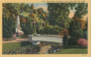 SALT LAKE CITY, Utah, 1930-40s; Bridge in Memory Park