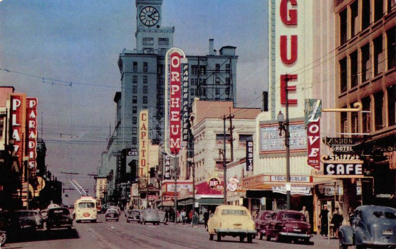 Granville Street Scene VANCOUVER, BC Canada Orpheum c1950s Vintage Postcard