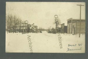 Deerwood MINNESOTA RPPC 1910 MAIN STREET Winter nr Aitkin Crosby Brainerd SNOW