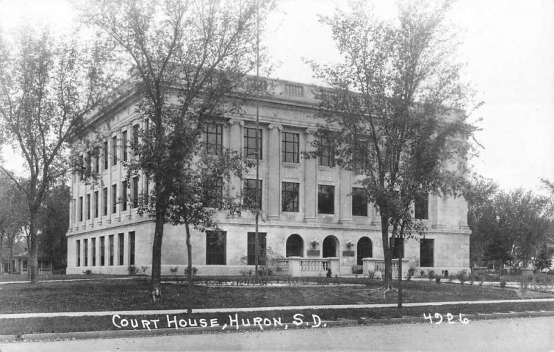 Huron South Dakota Court House Real Photo Antique Postcard K98591