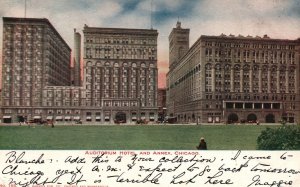 Vintage Postcard 1906 Auditorium Hotel And Annex Chicago Illinois Hammon Pub.