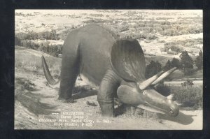 RPPC RAPID CITY SOUTH DAKOTA SD DINOSAUR PARK VINTAGE REAL PHOTO POSTCARD