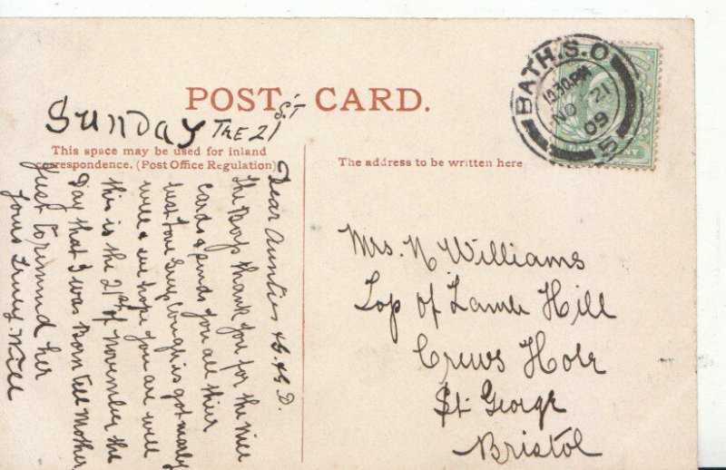 Genealogy Postcard - Williams - Crews Hole - St George - Nr Bristol - Ref 5559A