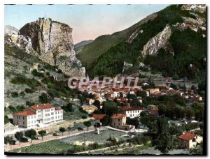 Postcard Modern Moguls Castellane Alps town dominated by the Rock on which is...