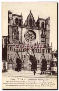 Lyon Old Postcard The Cathedral St. John