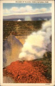 Volcano Village Hawaii National Park Kilauea Volcano c1930-50s Vintage Postcard