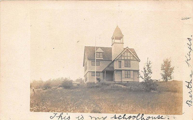 Central Bridge NY New Schoolhouse in 1906 RPPC Postcard