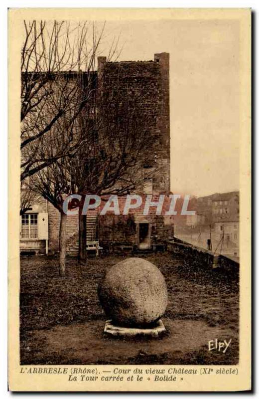 Old Postcard L & # 39Arbresle Court Du Vieux Chateau La Carree tower and fire...