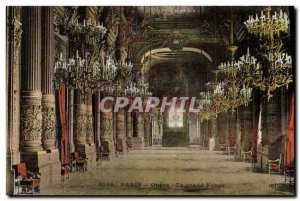 Old Postcard Paris Opera Grand Foyer