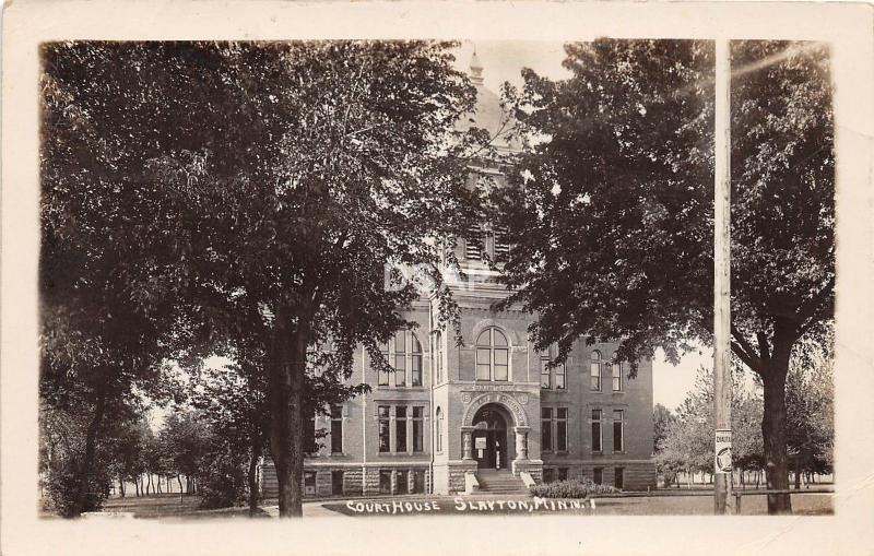 C84/ Slayton Minnesota Mn Real Photo RPPC Postcard 1916 Court House Building