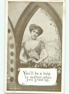 Divided-Back PRETTY WOMAN Risque Interest Postcard AA8550