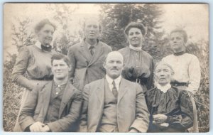 x8 LOT c1910s Groups of People RPPC Family Picnic Real Photo Postcards Kids A175