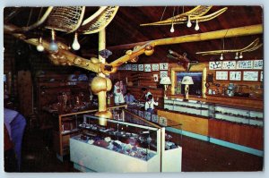 Fairbanks Alaska Postcard Eskimo Museum & Rock Shop Interior Scene 1983 Vintage