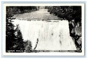 c1940's Upper Snake River Falls Yellowstone Highway Idaho ID RPPC Photo Postcard 