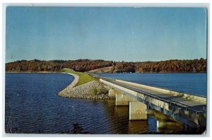 1970 Bridge And Causeway Lake Monroe Evansville Indiana IN Posted Trees Postcard