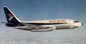 Vintage Postcard Pacific Western Airlines Boeing 737 Jet Unposted