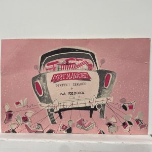 Just Married Perfect Service + Iva Reddick Chrysler Plymouth Ad Card