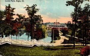 Illinois Elgin Scene In Lords Park 1910