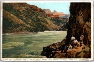 VINTAGE POSTCARD THE COLORADO RIVER AT FOOT OF BRIGHT ANGEL TRAIL GRAND CANYON