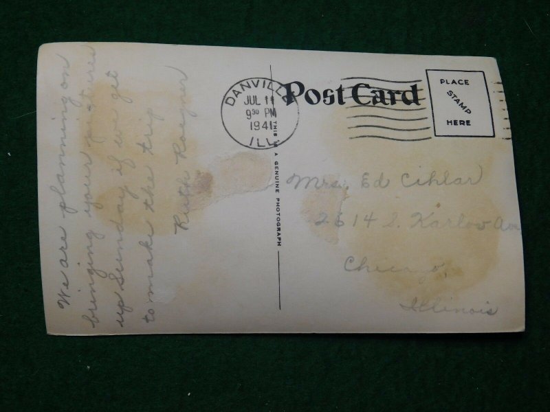 Vintage RPPC Post Office Dwight, Illinois Real Photo Postcard P24