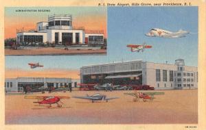 Providence Rhode Island Hills Grove State Airport Antique Postcard J74762