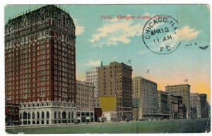 United States 1911 Used Postcard Illinois Chicago Michigan Avenue