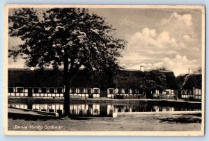 Denmark Postcard Samso Nordby Gadekaer Pond Buildings c1930's Vintage Posted