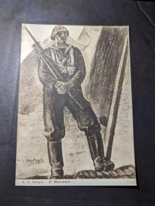 Mint Italy Military Postcard National Association Mutilated and Disabled By War