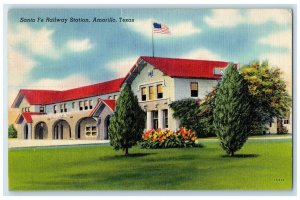 1947 View Of Santa Fe Station Depot Amarillo Texas TX Posted Vintage Postcard