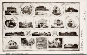 Marshalltown Iowa IA Multiview Buildings c1906 Ullberg Postcard F21