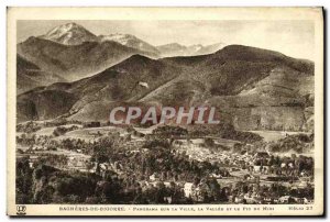 Old Postcard Bagneres de Bigorre Panorama City La Vallee and the Pic du Midi