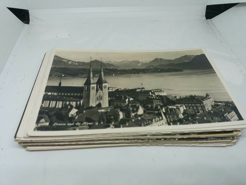 Job Lot 40 Vintage B&W Topographical Foreign Postcards Standard Size Mixed 