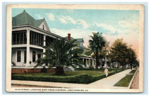 Lake Charles LA Pujo Street Looking West From Kirkman Postcard