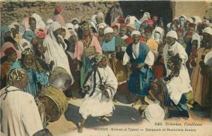 Morocco types ethnic dancers and musicians folklore