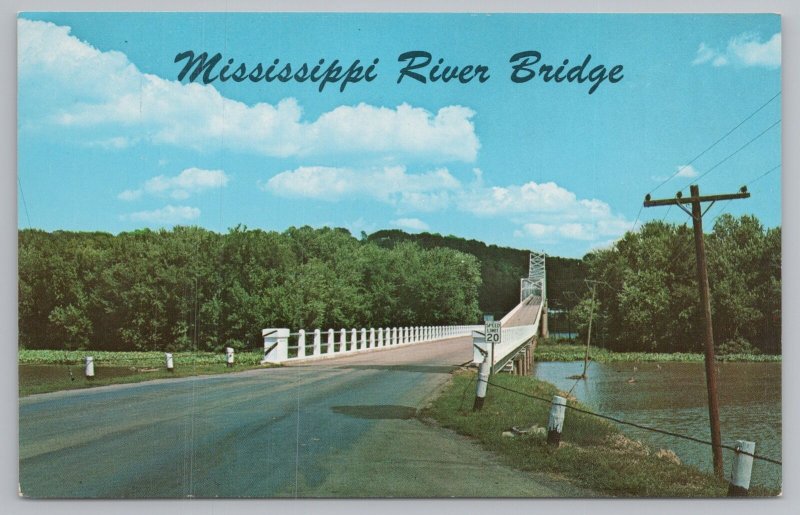 Bridge~Mississippi River Bridge Between Savanna IL & Sabula IA~Vintage Postcard 