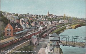 Postcard Lehigh Railroad Station and Part of Easton PA