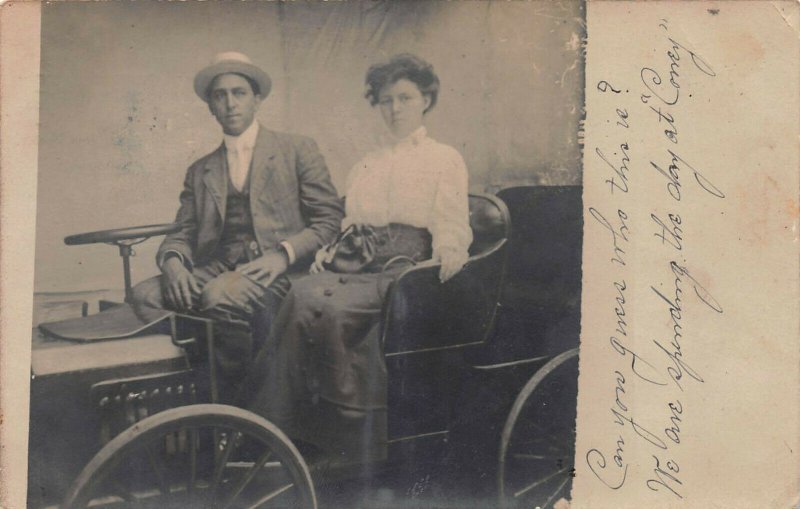 Early Car, Coney Island, Brooklyn, N.Y., 1909 Real Photo Postcard, Unused