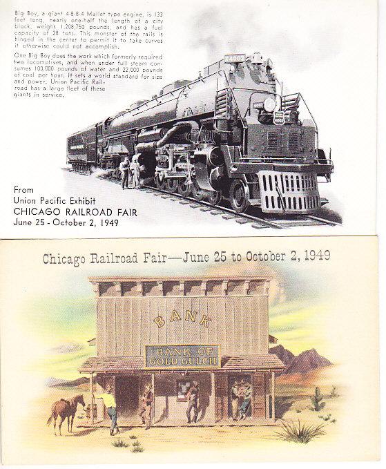 Chicago Railroad Fair 1949 - Two Cards