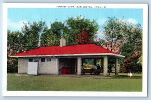 Burlington Iowa IA Postcard Tourist Camp Exterior View c1940's Vintage Antique