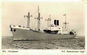 Rotterdam Lloyd M.S. Modjokerto Ship Vintage RPPC 07.47