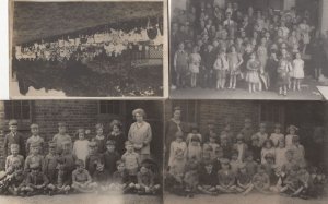 Groups Of School Children Santa Claus 4x Old Real Photo Postcard s