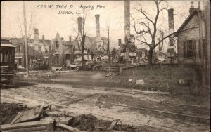 Dayton Ohio OH Ruins Natural Disaster Street Scene 1900s-10s Postcard